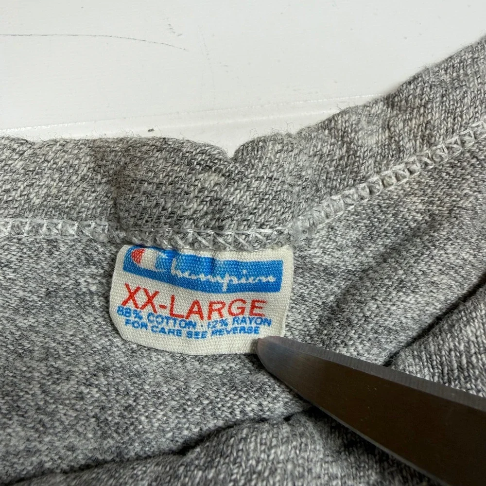 Vtg 80s Champion Blue Bar 88 12 Shirt XXL Gray Central Bears Football Crewneck - Picture 3 of 6